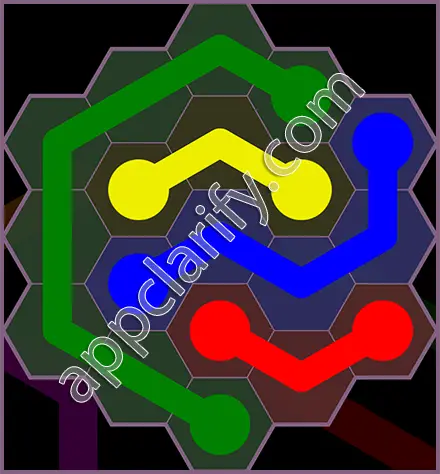 Flow Free: Hexes Flower Pack Level 24 Solutions