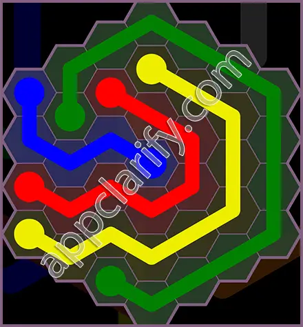 Flow Free: Hexes Flower Pack Level 66 Solutions