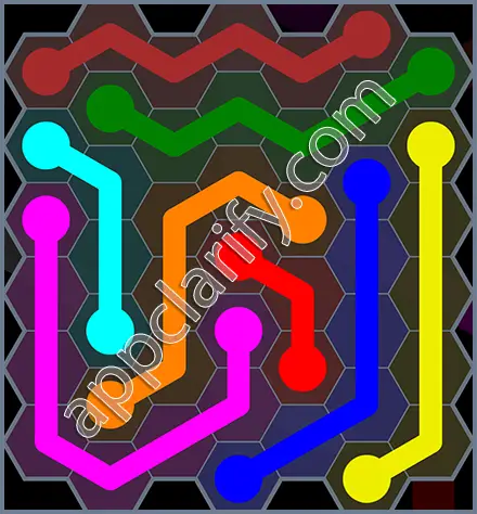 Flow Free: Hexes Rainbow Pack Level 143 Solutions