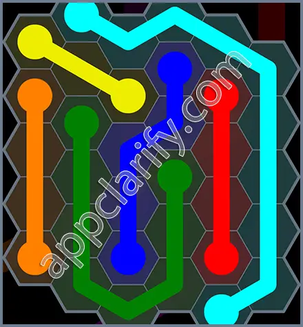 Flow Free: Hexes Rainbow Pack Level 66 Solutions