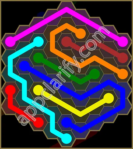 Flow Free: Hexes Sunflower Pack Level 44 Solutions