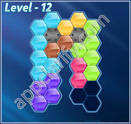 Block! Hexa Puzzle Hexa-art2 Level 12 Solution