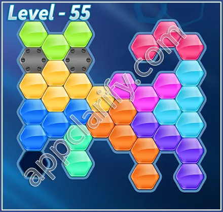 Block! Hexa Puzzle Hexa-art2 Level 55 Solution