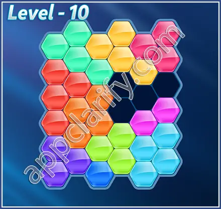 Block! Hexa Puzzle Rainbow D Level 10 Solution