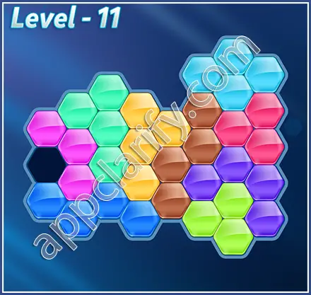 Block! Hexa Puzzle Rainbow D Level 11 Solution