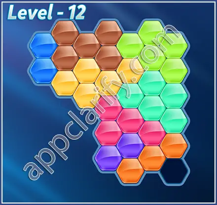 Block! Hexa Puzzle Rainbow D Level 12 Solution