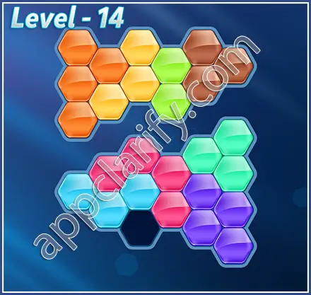 Block! Hexa Puzzle Rainbow D Level 14 Solution