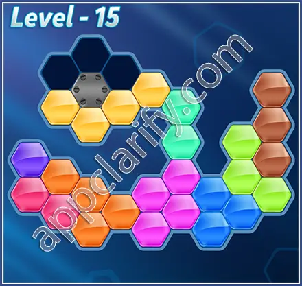 Block! Hexa Puzzle Rainbow D Level 15 Solution