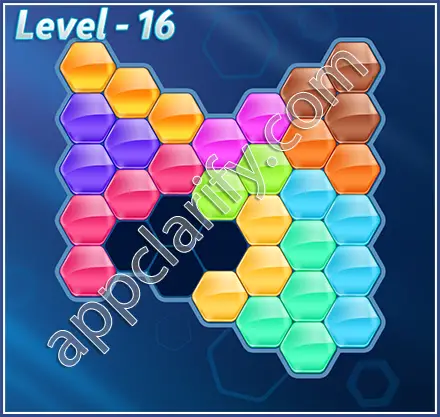 Block! Hexa Puzzle Rainbow D Level 16 Solution