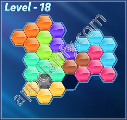 Block! Hexa Puzzle Rainbow D Level 18 Solution