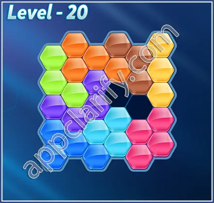 Block! Hexa Puzzle Rainbow D Level 20 Solution