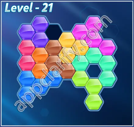 Block! Hexa Puzzle Rainbow D Level 21 Solution