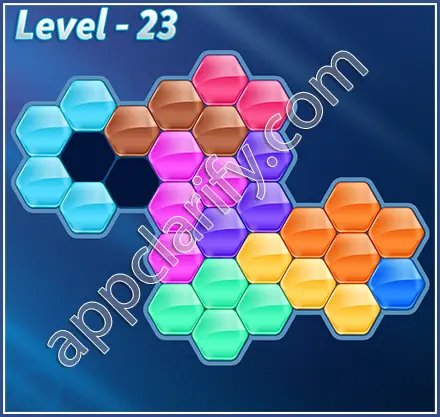 Block! Hexa Puzzle Rainbow D Level 23 Solution