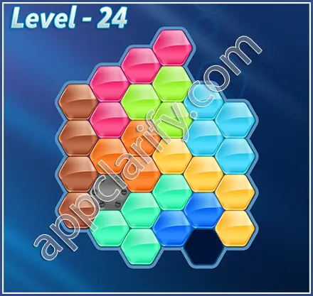 Block! Hexa Puzzle Rainbow D Level 24 Solution