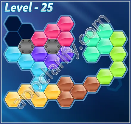 Block! Hexa Puzzle Rainbow D Level 25 Solution
