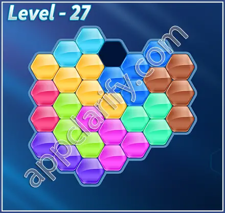 Block! Hexa Puzzle Rainbow D Level 27 Solution