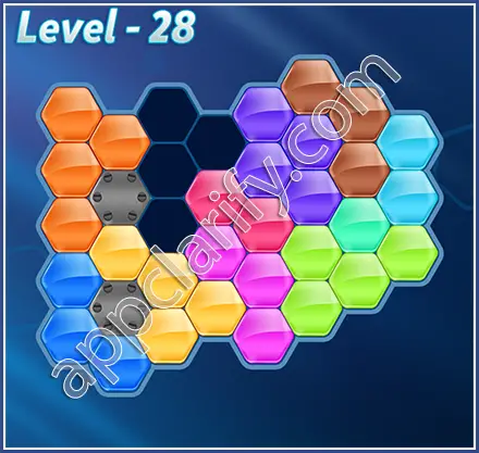 Block! Hexa Puzzle Rainbow D Level 28 Solution