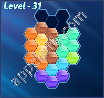 Block! Hexa Puzzle Rainbow D Level 31 Solution