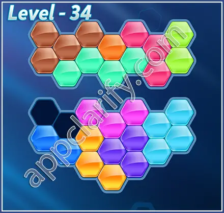 Block! Hexa Puzzle Rainbow D Level 34 Solution