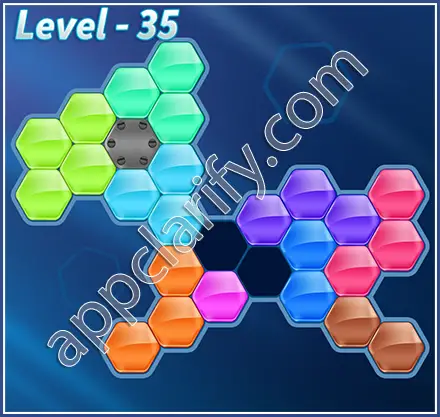 Block! Hexa Puzzle Rainbow D Level 35 Solution