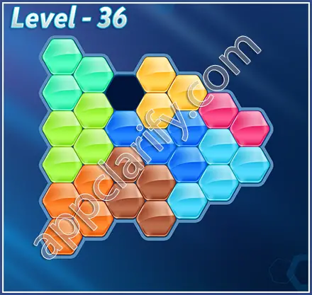 Block! Hexa Puzzle Rainbow D Level 36 Solution