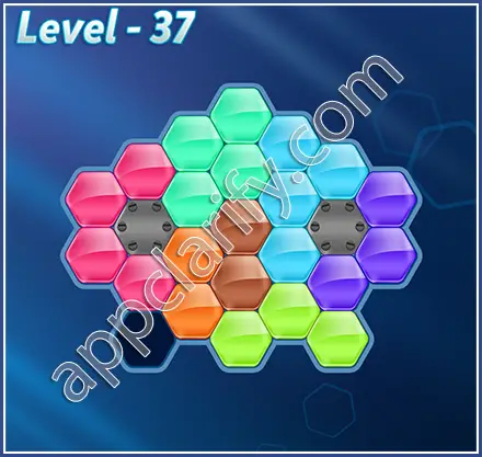 Block! Hexa Puzzle Rainbow D Level 37 Solution