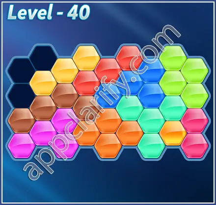 Block! Hexa Puzzle Rainbow D Level 40 Solution
