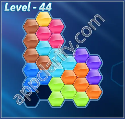 Block! Hexa Puzzle Rainbow D Level 44 Solution