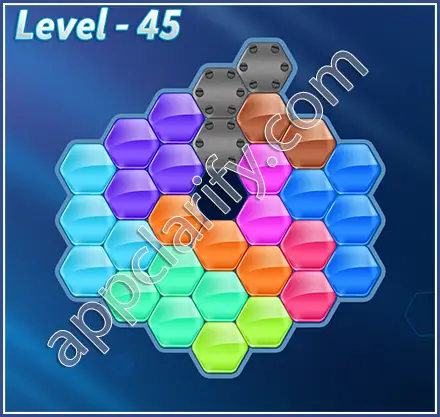 Block! Hexa Puzzle Rainbow D Level 45 Solution