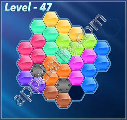 Block! Hexa Puzzle Rainbow D Level 47 Solution