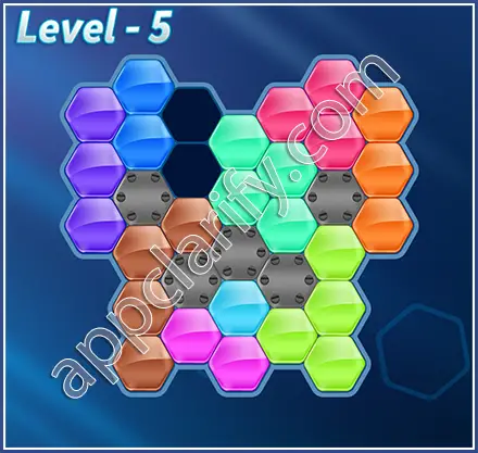 Block! Hexa Puzzle Rainbow D Level 5 Solution