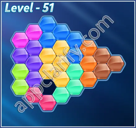 Block! Hexa Puzzle Rainbow D Level 51 Solution