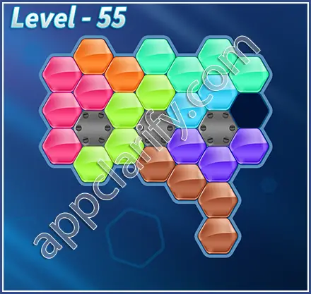 Block! Hexa Puzzle Rainbow D Level 55 Solution