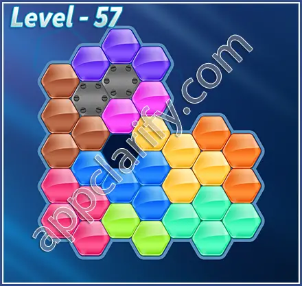 Block! Hexa Puzzle Rainbow D Level 57 Solution