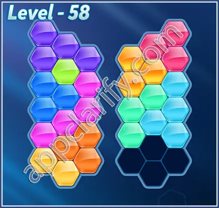 Block! Hexa Puzzle Rainbow D Level 58 Solution