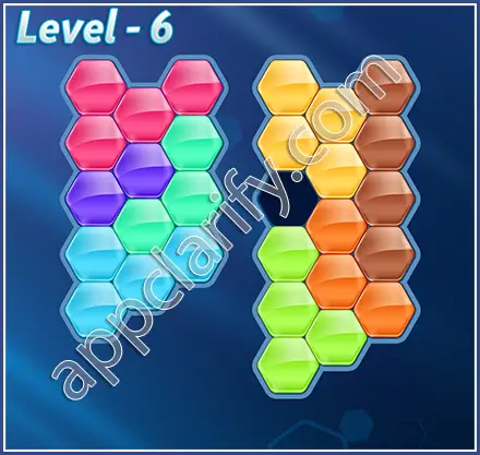 Block! Hexa Puzzle Rainbow D Level 6 Solution