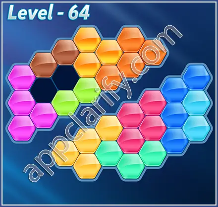 Block! Hexa Puzzle Rainbow D Level 64 Solution