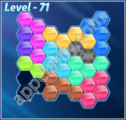 Block! Hexa Puzzle Rainbow D Level 71 Solution