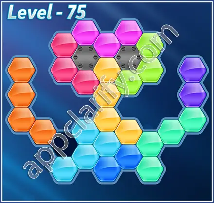 Block! Hexa Puzzle Rainbow D Level 75 Solution