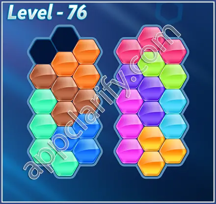 Block! Hexa Puzzle Rainbow D Level 76 Solution