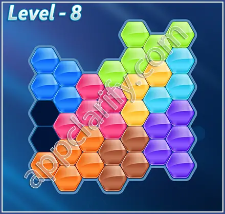 Block! Hexa Puzzle Rainbow D Level 8 Solution