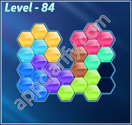 Block! Hexa Puzzle Rainbow D Level 84 Solution