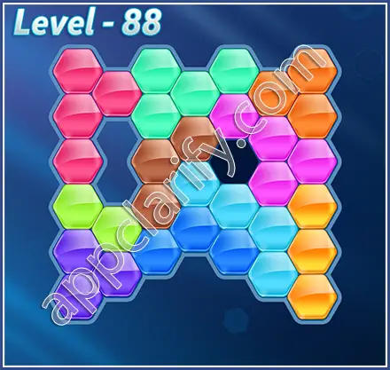 Block! Hexa Puzzle Rainbow D Level 88 Solution