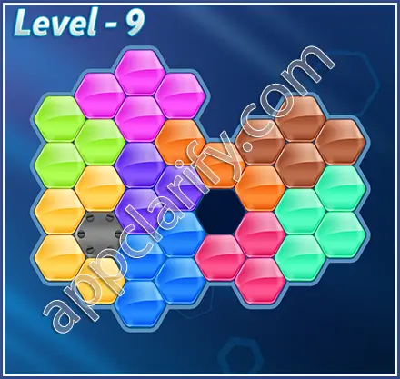 Block! Hexa Puzzle Rainbow D Level 9 Solution
