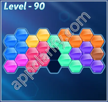 Block! Hexa Puzzle Rainbow D Level 90 Solution