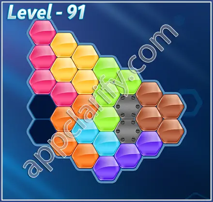 Block! Hexa Puzzle Rainbow D Level 91 Solution