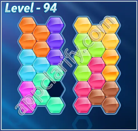 Block! Hexa Puzzle Rainbow D Level 94 Solution