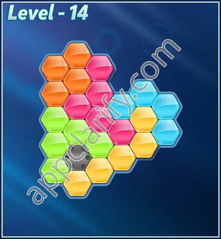 Block! Hexa Puzzle Rotate 5 Holic Level 14 Solution