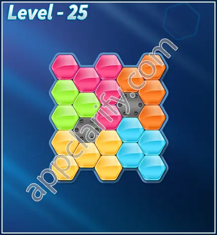 Block! Hexa Puzzle Rotate 5 Holic Level 25 Solution