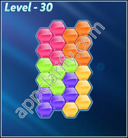 Block! Hexa Puzzle Rotate 5 Holic Level 30 Solution